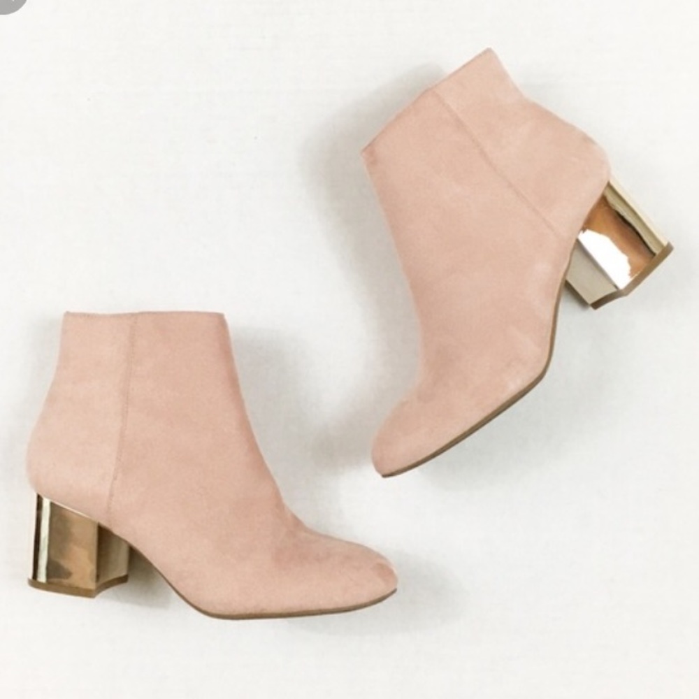 New! Aldo Blush Pink Booties with Gold Heel